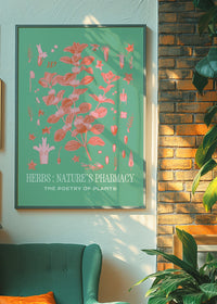 Poetry of Plants Pink & Green Botanical Print