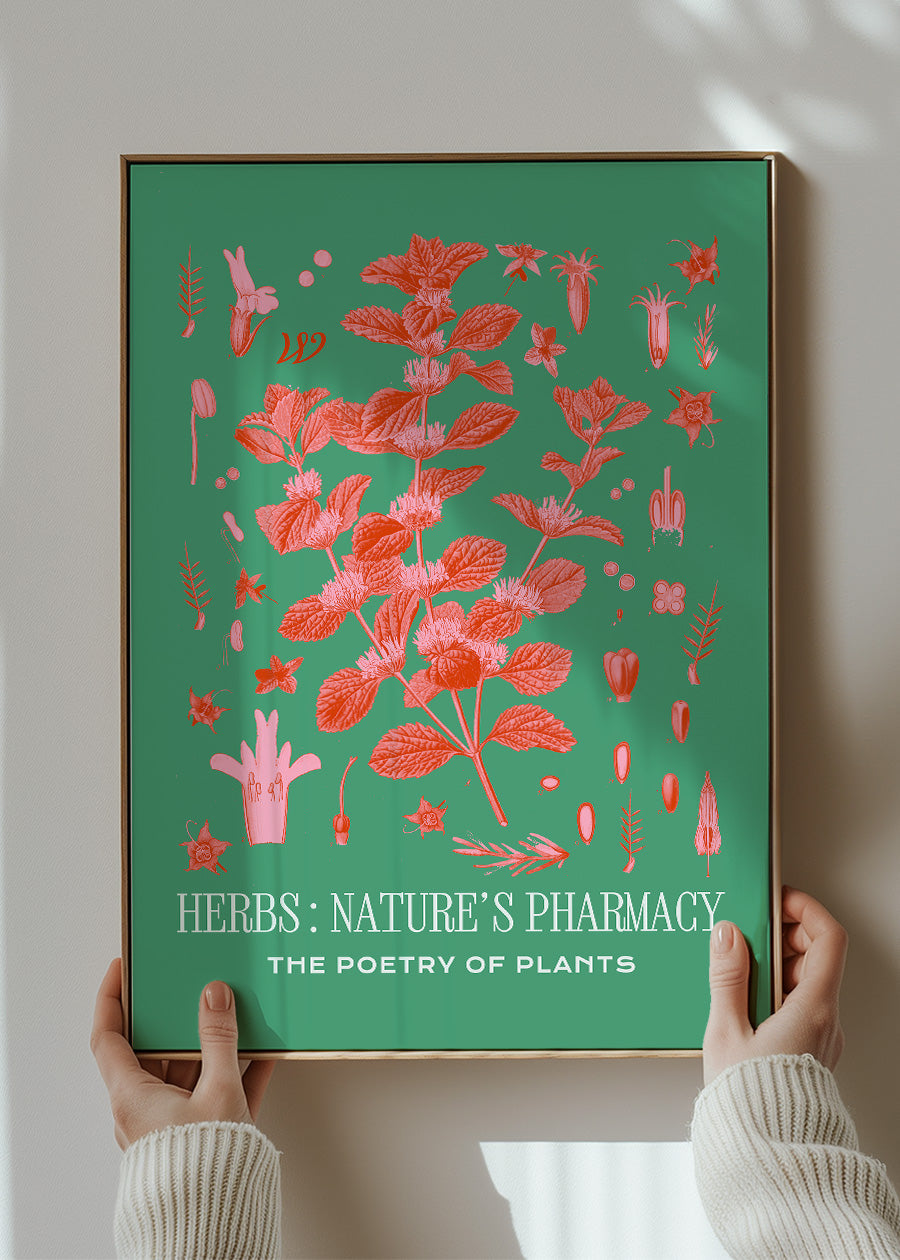 Poetry of Plants Pink & Green Botanical Print