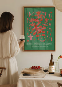 Poetry of Plants Pink & Green Botanical Print