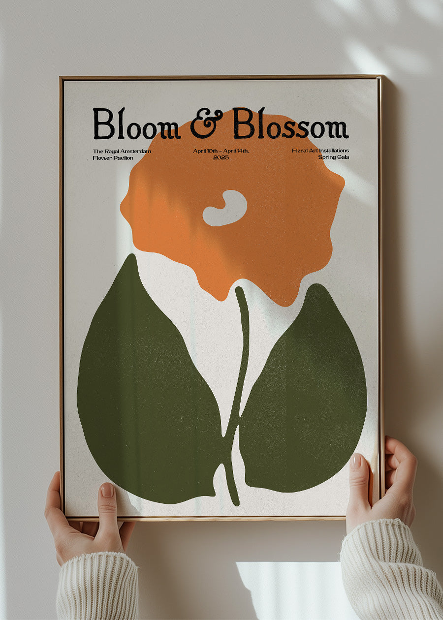 Bloom & Blossom Orange Flower Poster