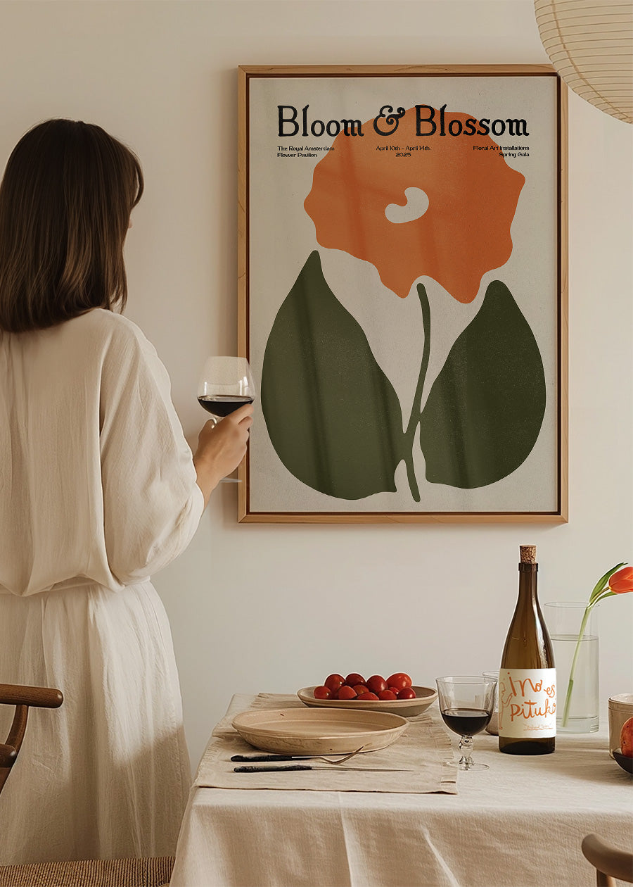 Bloom & Blossom Orange Flower Poster