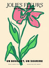 Beautiful Flowers Pink Flower Drawing Print