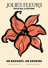 Beautiful Flowers Orange Flower Drawing Print