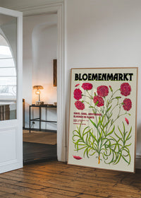 Amsterdam Bloemenmarkt Flower Market Pink Flowers Print