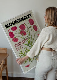 Amsterdam Bloemenmarkt Flower Market Pink Flowers Print