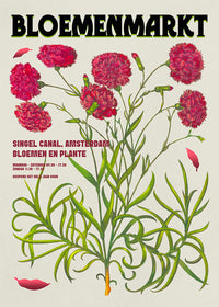 Amsterdam Bloemenmarkt Flower Market Pink Flowers Print