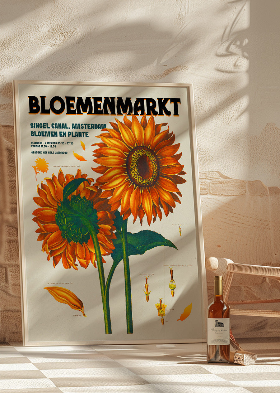 Amsterdam Bloemenmarkt Flower Market Sunflowers Print