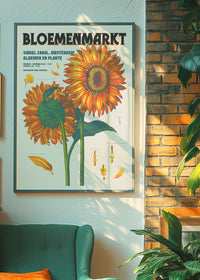 Amsterdam Bloemenmarkt Flower Market Sunflowers Print