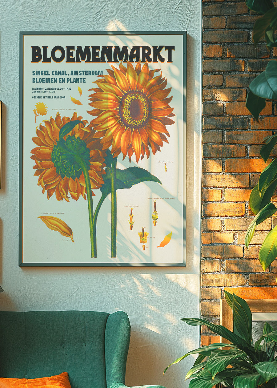 Amsterdam Bloemenmarkt Flower Market Sunflowers Print