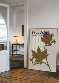 Bloom & Blossom Brown Flowers Poster