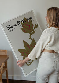 Bloom & Blossom Brown Flowers Poster