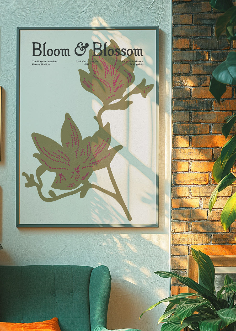 Bloom & Blossom Brown Flowers Poster