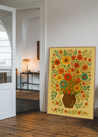 Flowers Folk Art Painting Print