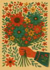Hand with Flowers Folk Art Painting Print