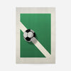 Abstract Football on Pitch Print