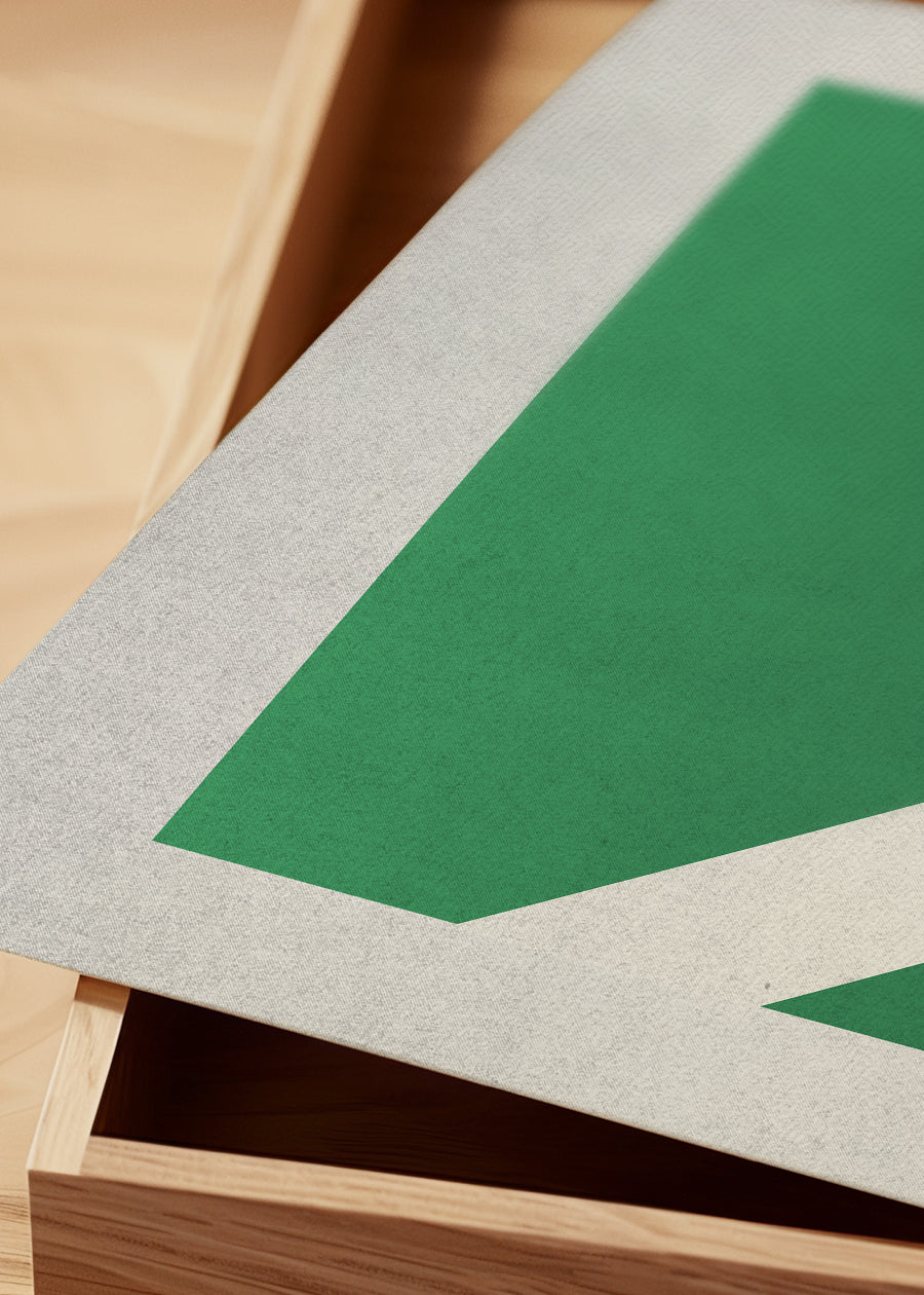 Abstract Football on Pitch Print