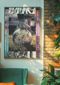 Football Boot and Ball Graffiti Print