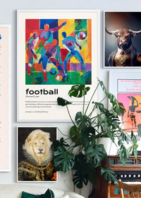 Football Description with Abstract Painting Print