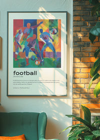 Football Description with Abstract Painting Print