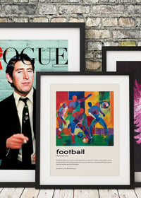 Football Description with Abstract Painting Print
