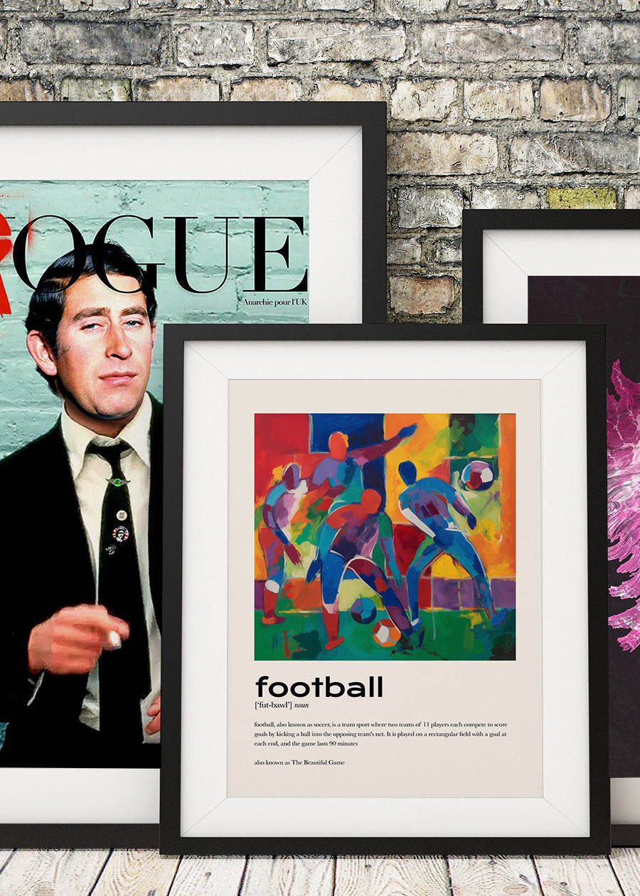 Football Description with Abstract Painting Print