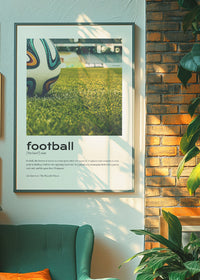 Football Description with Ball Close-Up Photograph Print