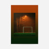 Orange & Green Football Goal at Night Print