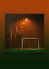 Orange & Green Football Goal at Night Print