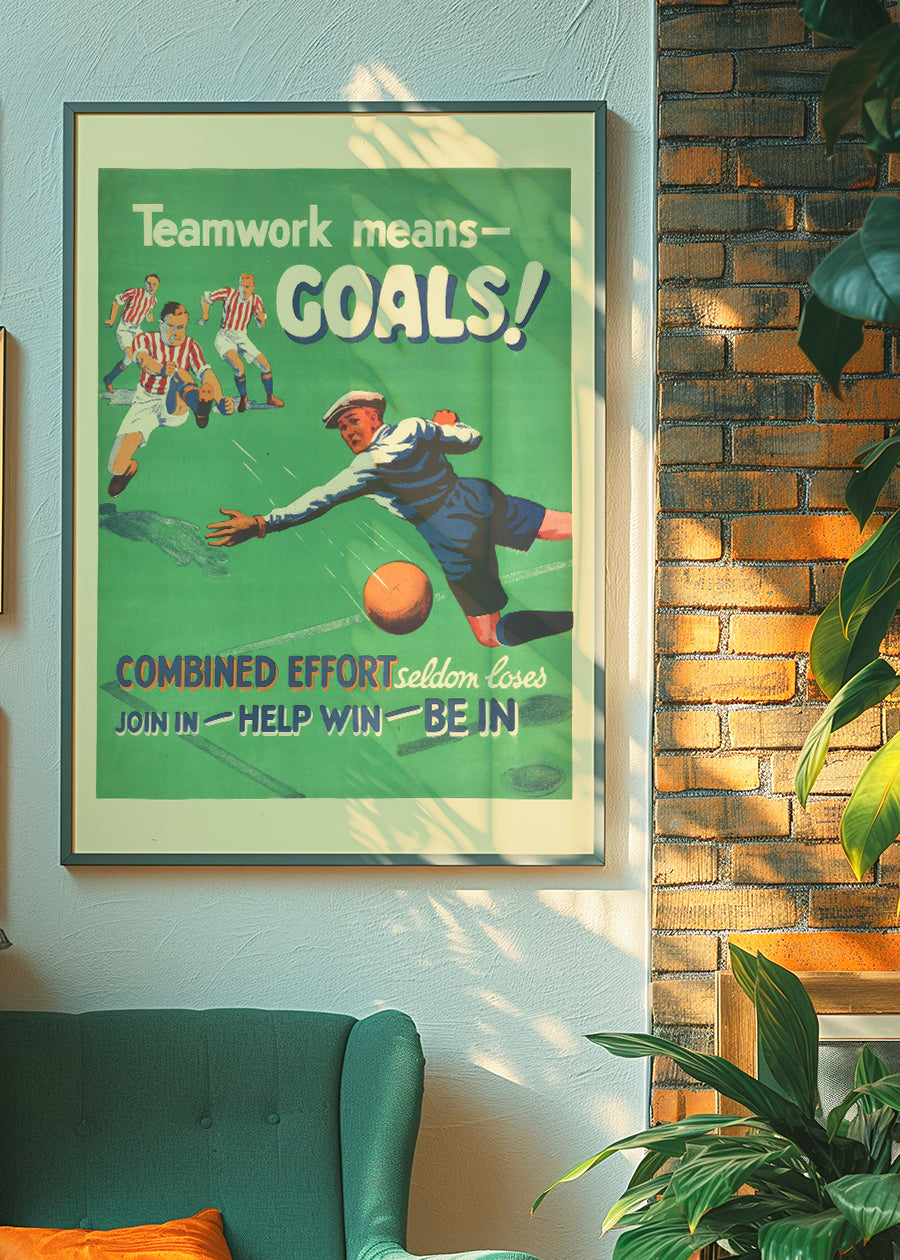 Vintage Football Goal Print