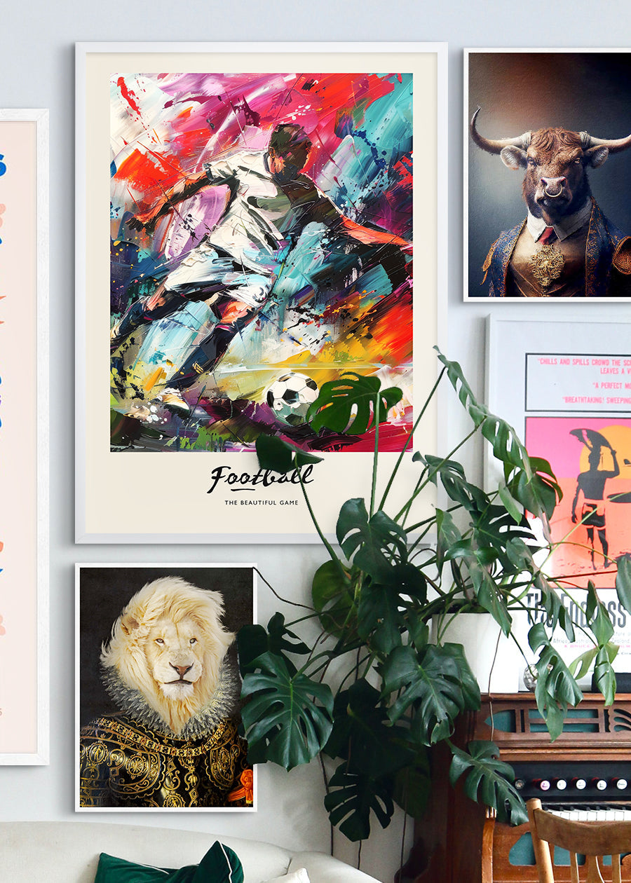 Abstract Renaissance Painting Football Beautiful Game Print