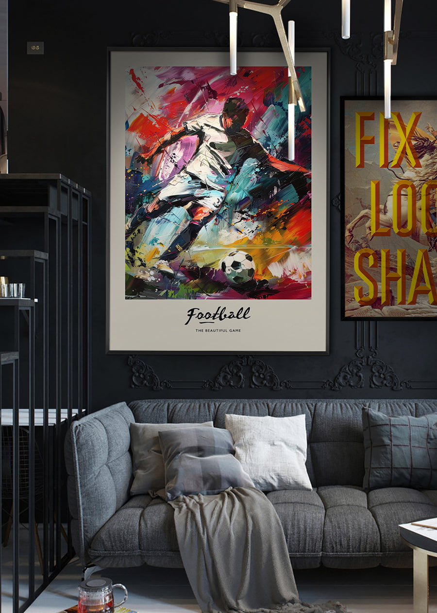 Abstract Renaissance Painting Football Beautiful Game Print