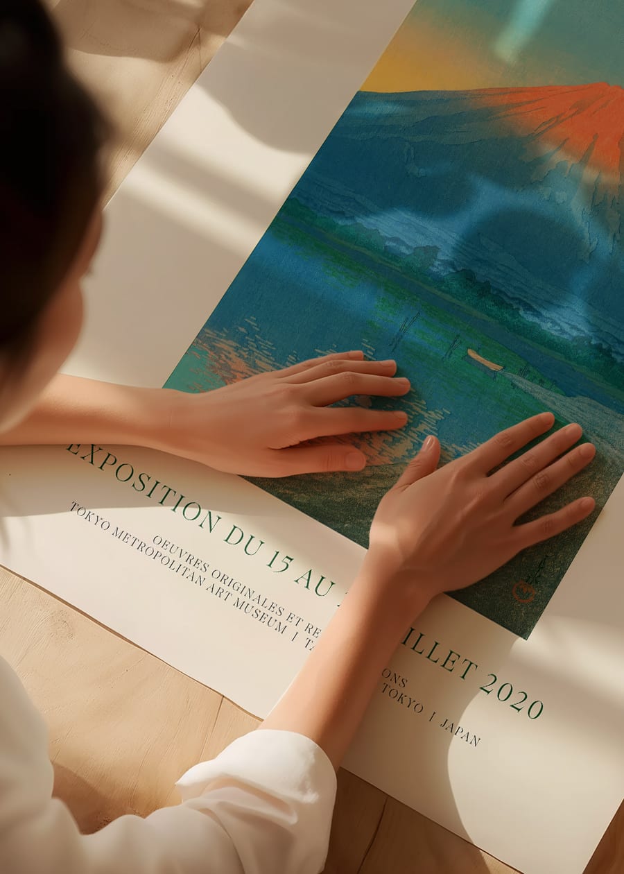 Hasui Kawase Lake Yamanaka Exhibition Poster Print