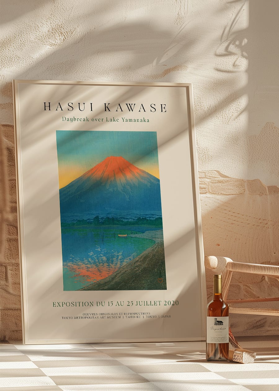 Hasui Kawase Lake Yamanaka Exhibition Poster Print