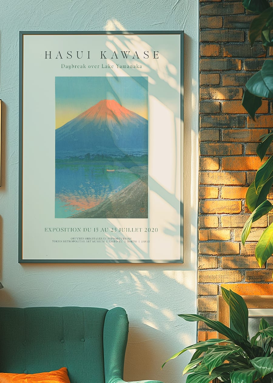 Hasui Kawase Lake Yamanaka Exhibition Poster Print