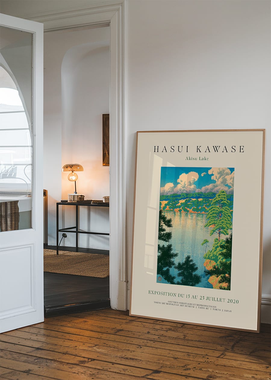 Hasui Kawase Akisu Lake Exhibition Poster Print