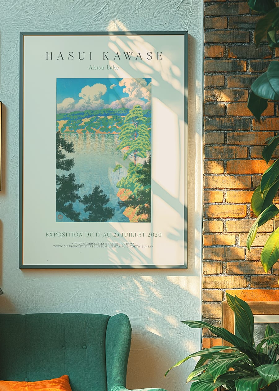 Hasui Kawase Akisu Lake Exhibition Poster Print
