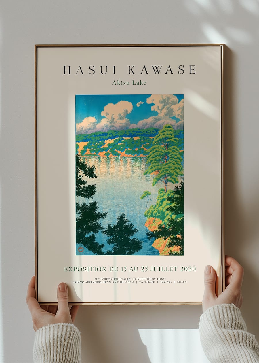 Hasui Kawase Akisu Lake Exhibition Poster Print