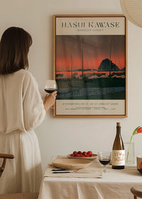 Hasui Kawase Harbour Sunset Exhibition Poster Print