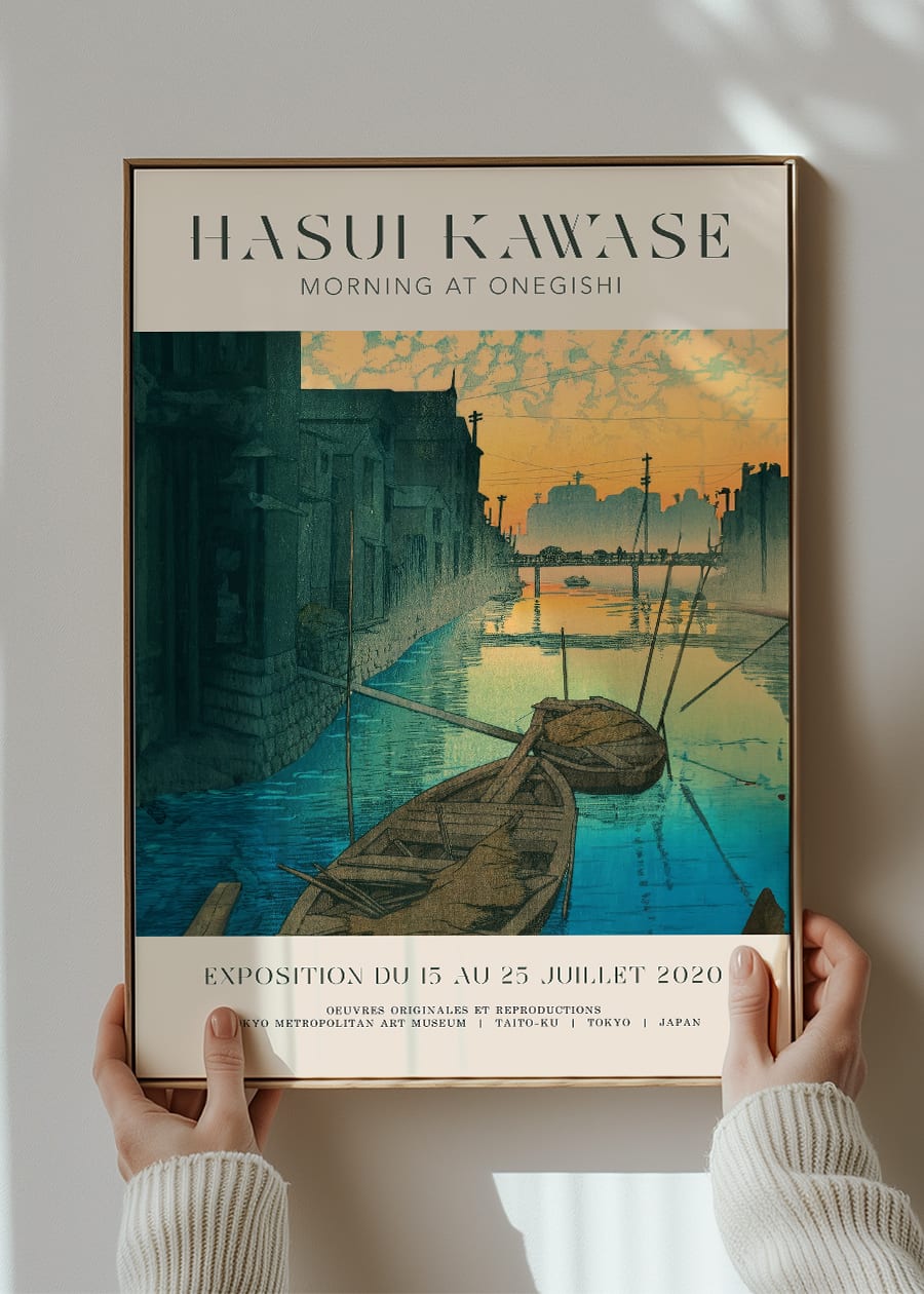 Hasui Kawase Morning at Onegishi Exhibition Poster Print