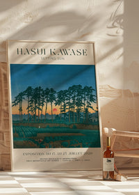 Hasui Kawase Setting Sun Exhibition Poster Print