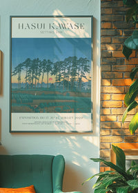 Hasui Kawase Setting Sun Exhibition Poster Print