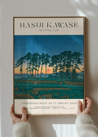 Hasui Kawase Setting Sun Exhibition Poster Print