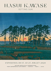 Hasui Kawase Setting Sun Exhibition Poster Print