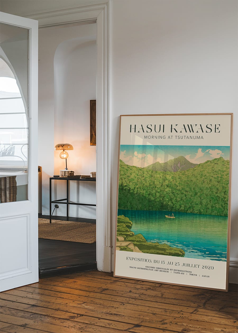 Hasui Kawase Morning at Tsutanuma Exhibition Poster Print