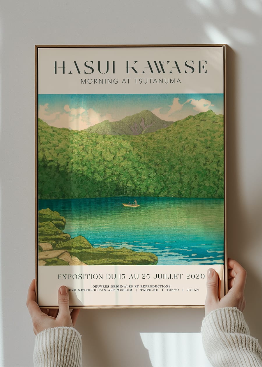 Hasui Kawase Morning at Tsutanuma Exhibition Poster Print