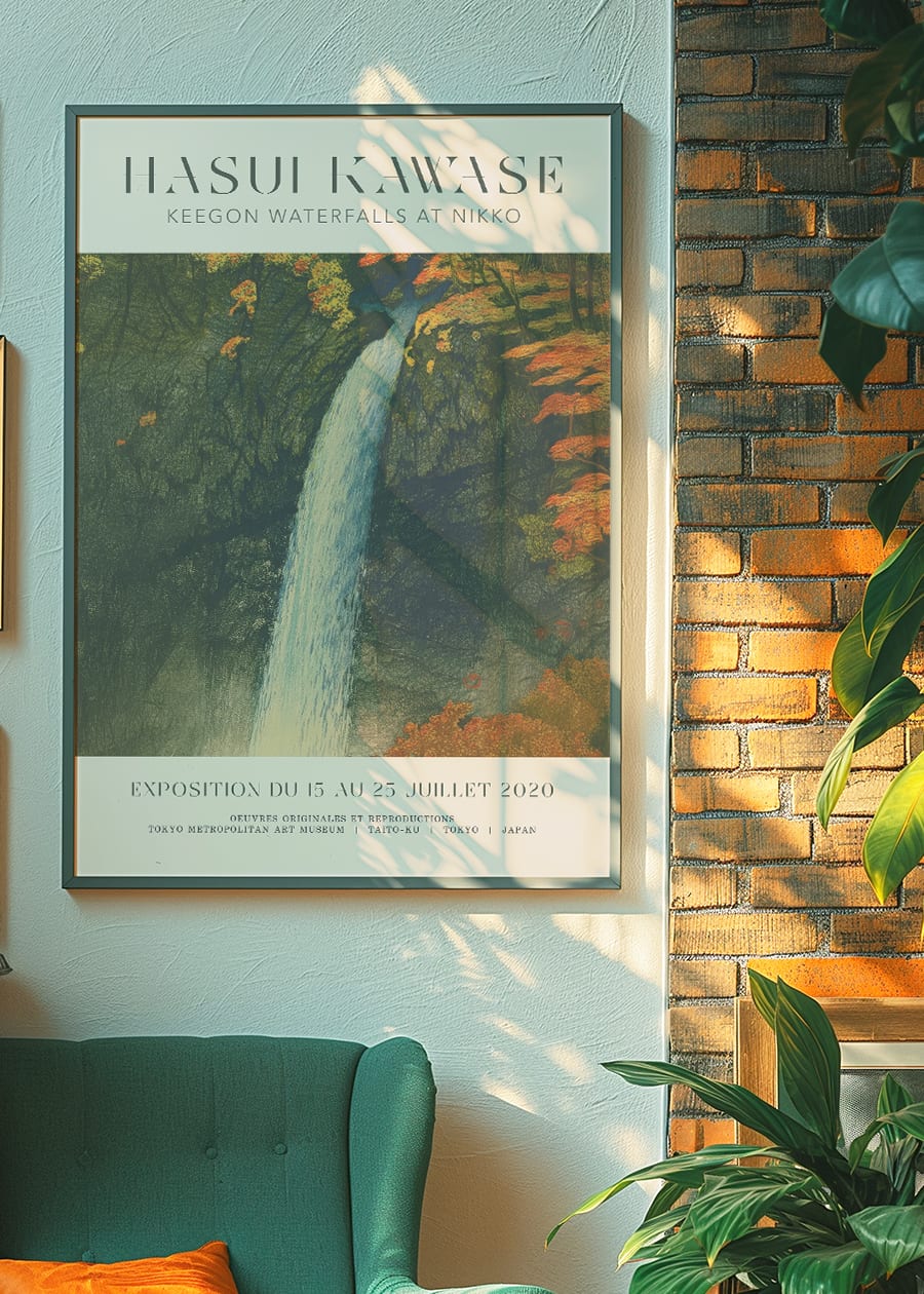 Hasui Kawase Keegon Waterfalls Exhibition Poster Print