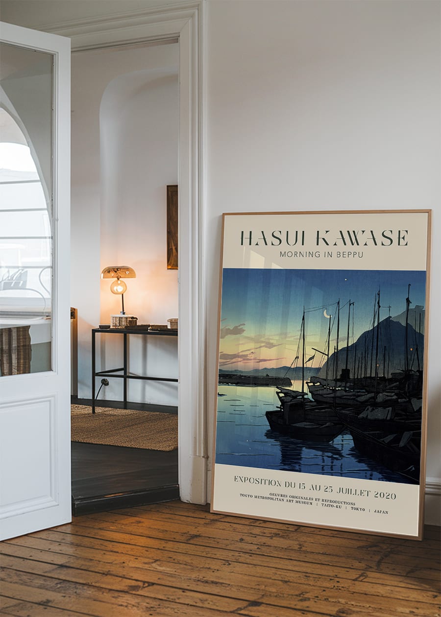 Hasui Kawase Morning in Beppu Exhibition Poster Print