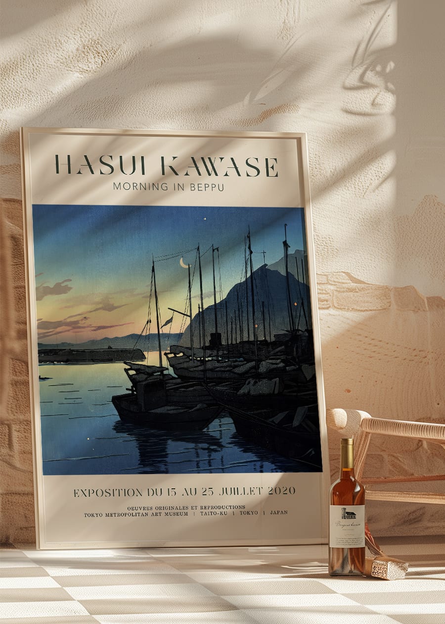 Hasui Kawase Morning in Beppu Exhibition Poster Print