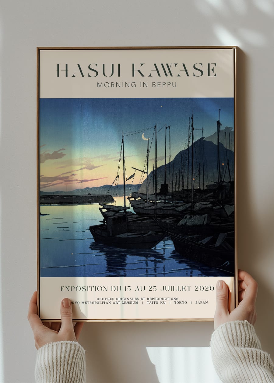 Hasui Kawase Morning in Beppu Exhibition Poster Print
