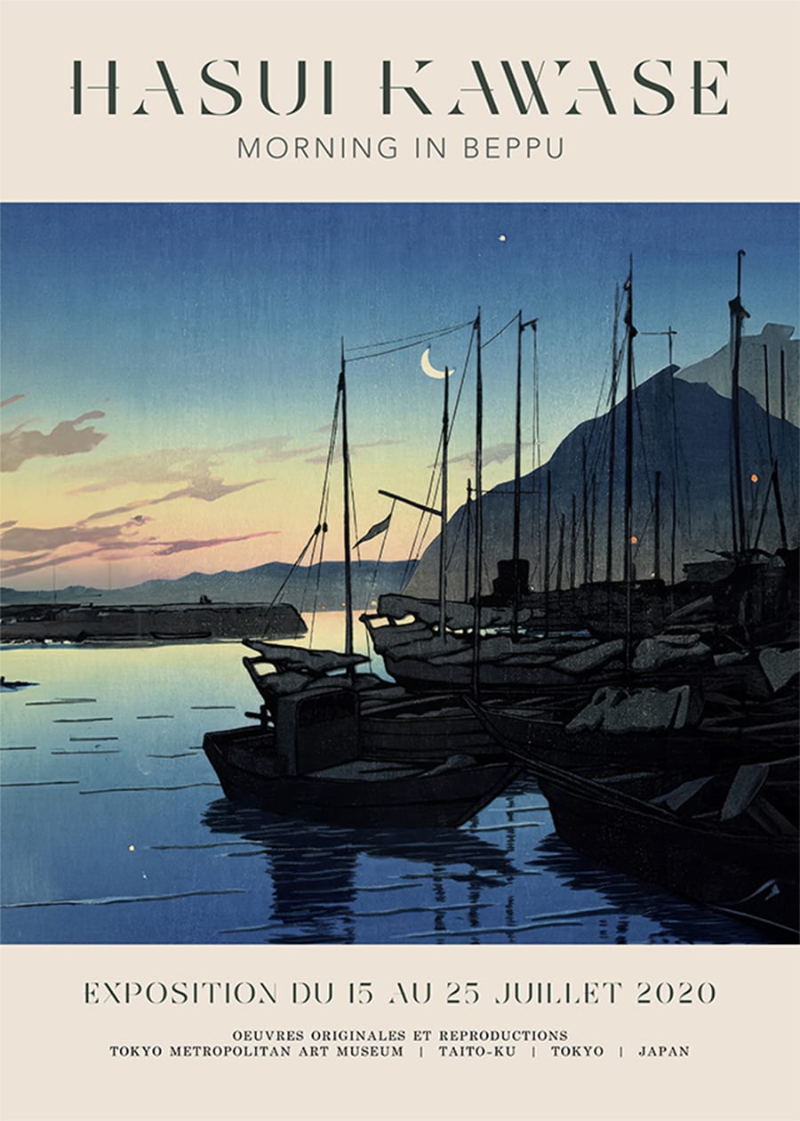 Hasui Kawase Morning in Beppu Exhibition Poster Print
